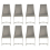 (Grey, 8) Soft Velvet With Silver Chrome Frame Dining Chairs 1