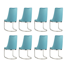 (Teal, 8) Soft Velvet With Silver Chrome Frame Dining Chairs
