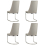 (Grey, 4) Soft Velvet With Silver Chrome Frame Dining Chairs 3