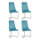 (Teal, 4) Soft Velvet With Silver Chrome Frame Dining Chairs 2
