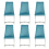 (Teal, 6) Soft Velvet With Silver Chrome Frame Dining Chairs 2