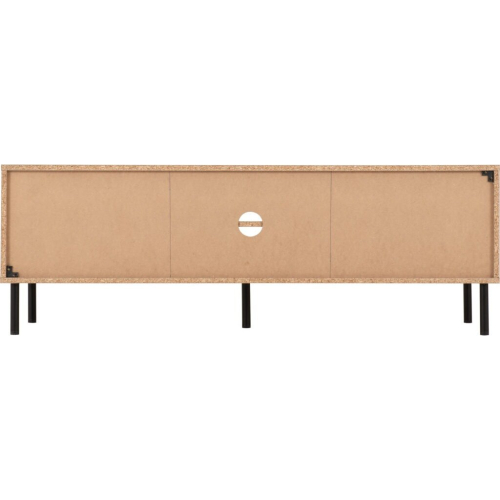 Seconique Leon 2 Door 1 Shelf TV Unit Medium Oak Effect Metal Legs 1