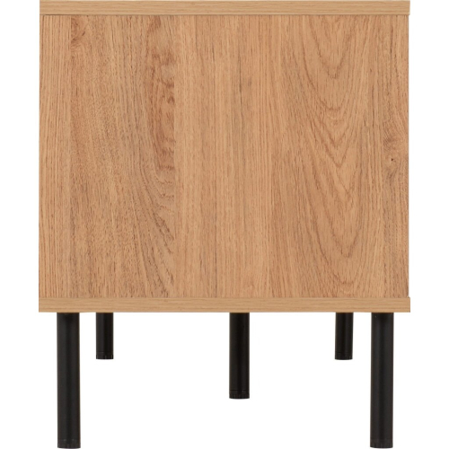 Seconique Leon 2 Door 1 Shelf TV Unit Medium Oak Effect Metal Legs 2