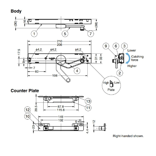 (Left hand) Self Soft Close Door Damper Surface Mounted LDD-S- 1
