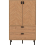 Seconique Leon 2 Door 2 Drawer Cabinet Medium Oak Effect Metal Legs 2
