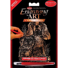 Royal & Langnickel COPMIN-101 Mini Copper Foil Engraving Art Craft Kit, Kitten And Puppy