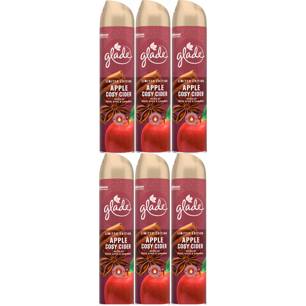 Glade Apple Cosy Cider Fragrance (6x 300ml) Tins Air Freshener Room Sprays Bulk