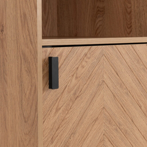 Seconique Leon 1 Door 2 Shelf Cabinet Medium Oak Effect Adjustable Shelving 1