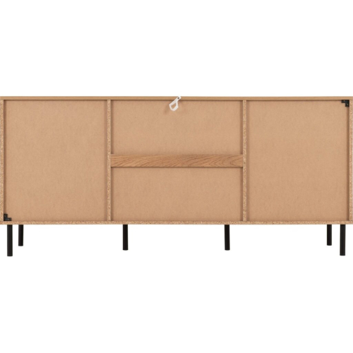 Seconique Leon 2 Door 3 Drawer Sideboard Medium Oak Effect Metal Legs 2