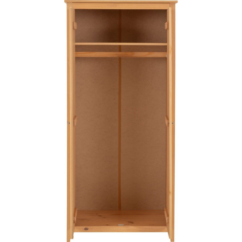 Seconique Oslo 2 Door Wardrobe in Antique Pine Finish 2