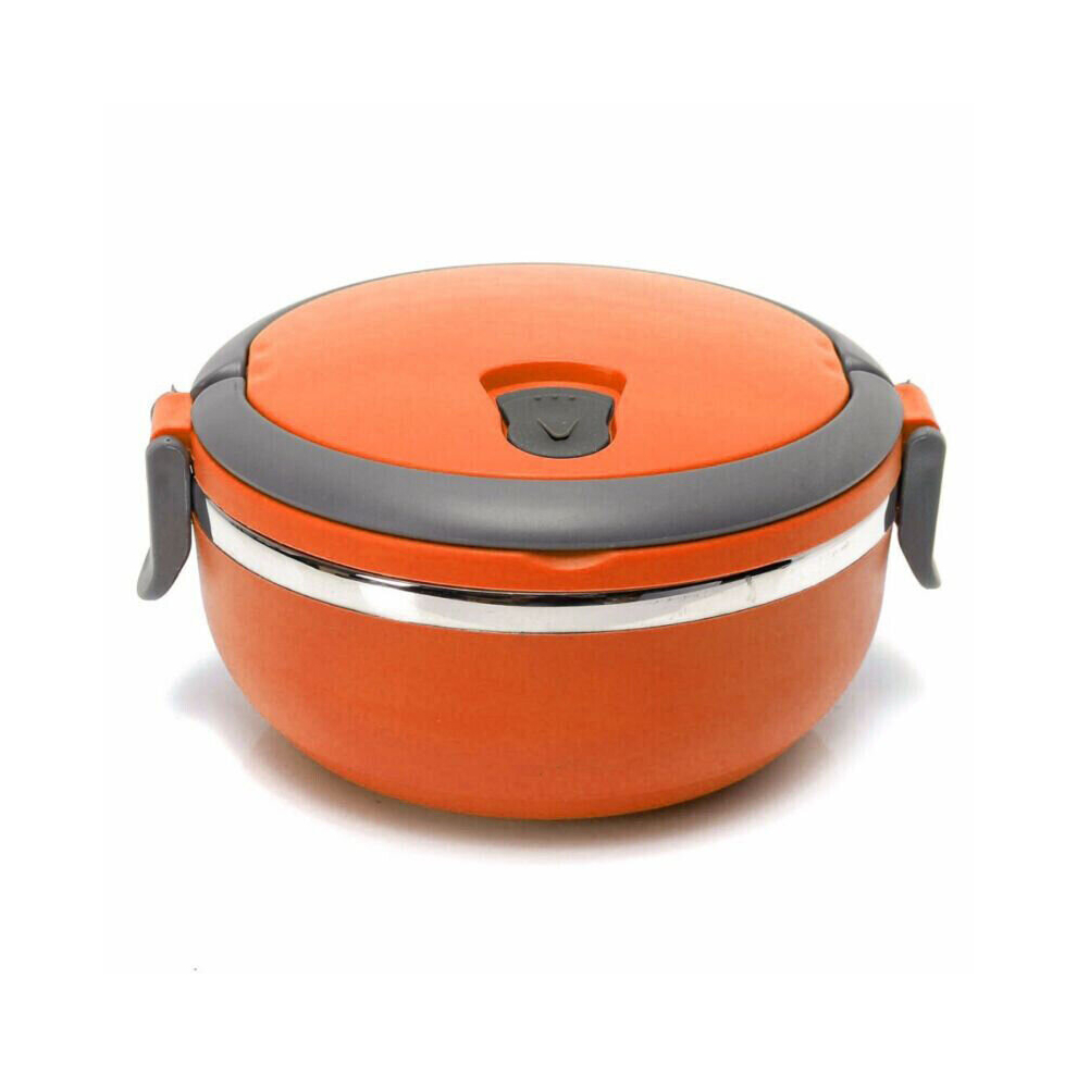 (Orange) Hot Food Flask Stainless Steel Lunch Box Thermos Vacuum Insulated Trave