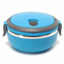 (Blue) Hot Food Flask Stainless Steel Lunch Box Thermos Vacuum Insulated Trave