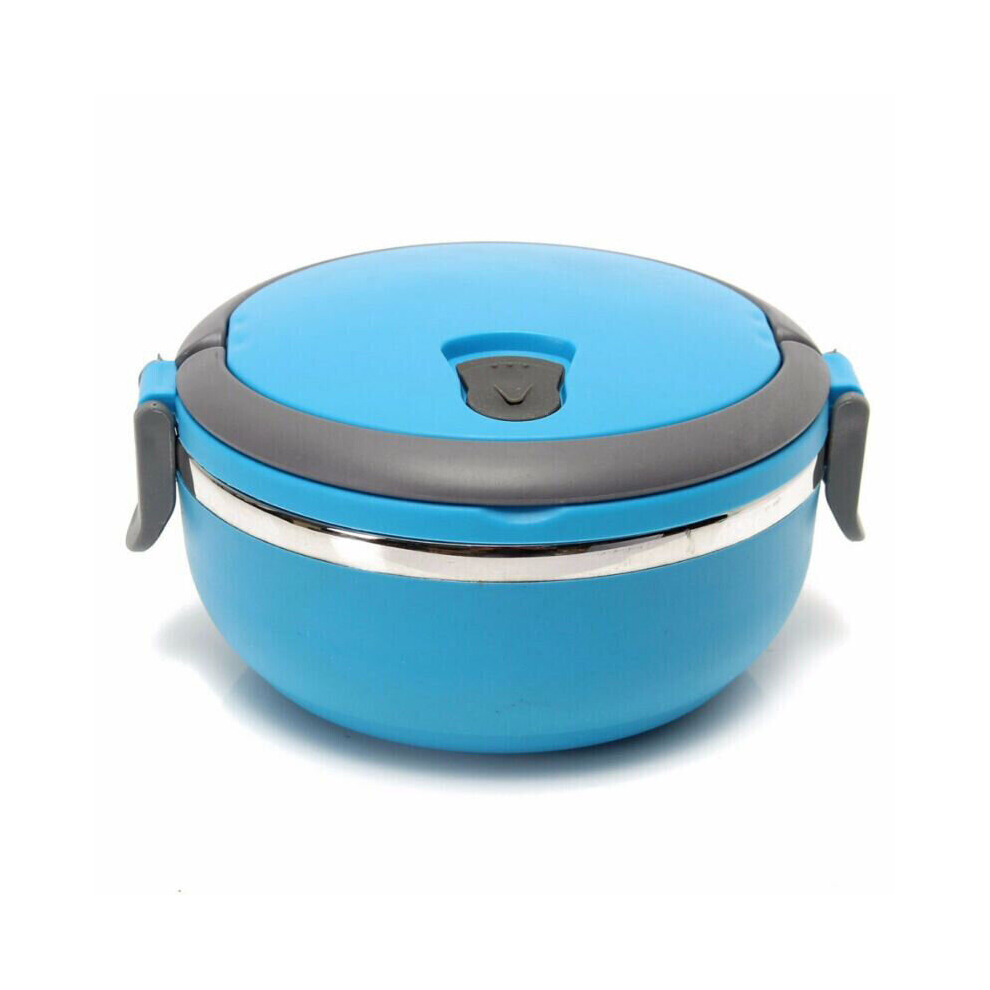 (Blue) Hot Food Flask Stainless Steel Lunch Box Thermos Vacuum Insulated Trave Blue