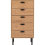 Seconique Leon 5 Drawer Narrow Chest Medium Oak Effect Metal Legs 3