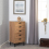 Seconique Leon 5 Drawer Narrow Chest Medium Oak Effect Metal Legs 8
