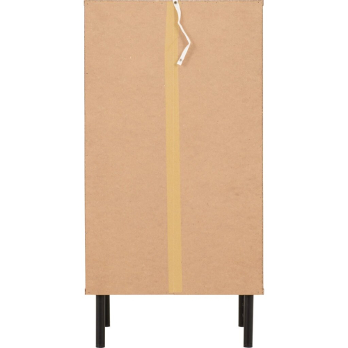 Seconique Leon 5 Drawer Narrow Chest Medium Oak Effect Metal Legs 1