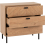 Seconique Leon 3 Drawer Chest Medium Oak Effect Metal Legs 2