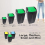 (10L) 3Pcs Plastic Flip Top Waste Bin with Removable Lid 2