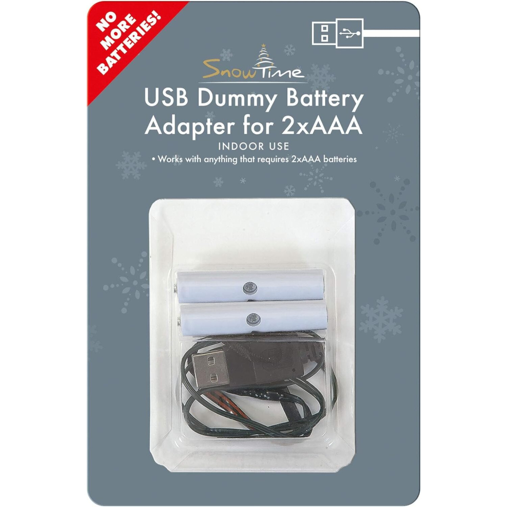 Snowtime 2 x AAA Battery Eliminator USB Power Converter