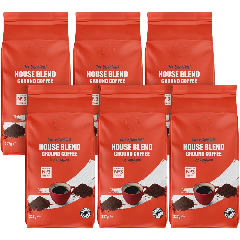 by Amazon House Blend Ground Coffee, Medium Roast 1.36 kg (6 Packs of 227g) taste House Blend