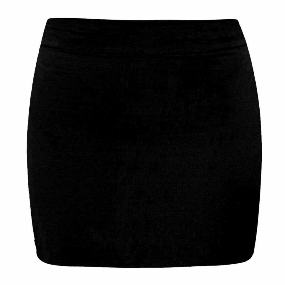 (Black, 13-14 Years) Girls Mini Pencil Bodycon Pe School Uniform Skirts