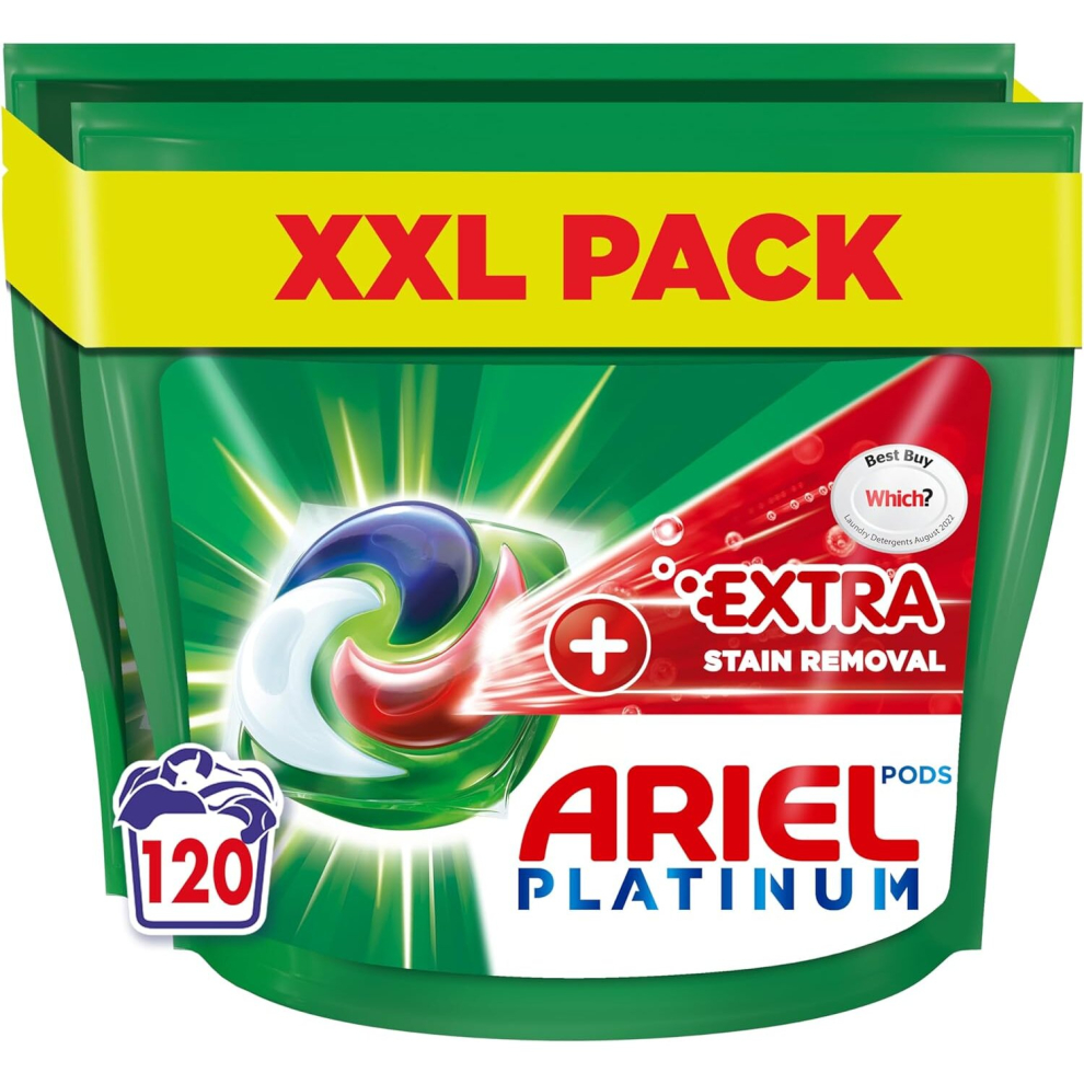 Ariel All-In-1 Washing Pods, Laundry Detergent Liquid, 120 Washes