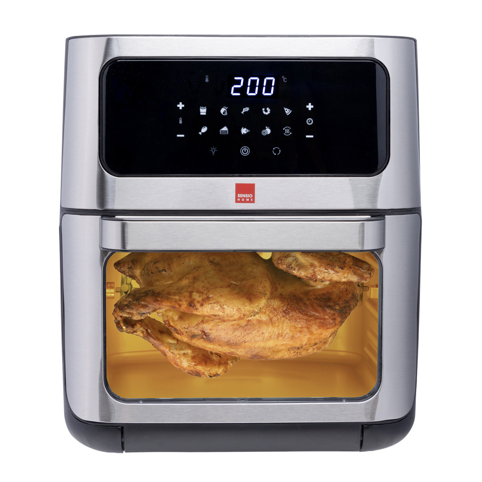 Sensio Home 12L Air Fryer Oven, Rotisserie, Dehydrator, 10 In 1, 1800W Silver