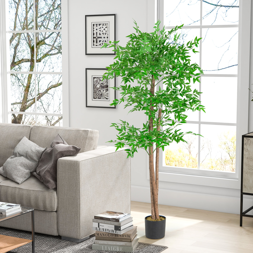 160 CM Artificial Bamboo Tree Faux Bamboo Potted with 1020 Leaves