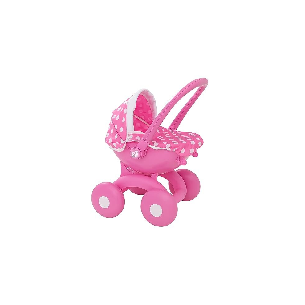 Dolly Tots My First 4-In-1 Pram | Pink Childrens Dolly Pram | Childrens Baby Doll Pushchair Buggy Stroller, Carry Cot, Baby Seat | Dolls Accessories