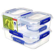 Sistema KLIP IT PLUS Food Storage Containers | 6 Piece Airtight Containers Set (2?x?400?ml, 3?x?1?l & 1?x?2.2?l) | Leak-Proof Seal | Easy Locking