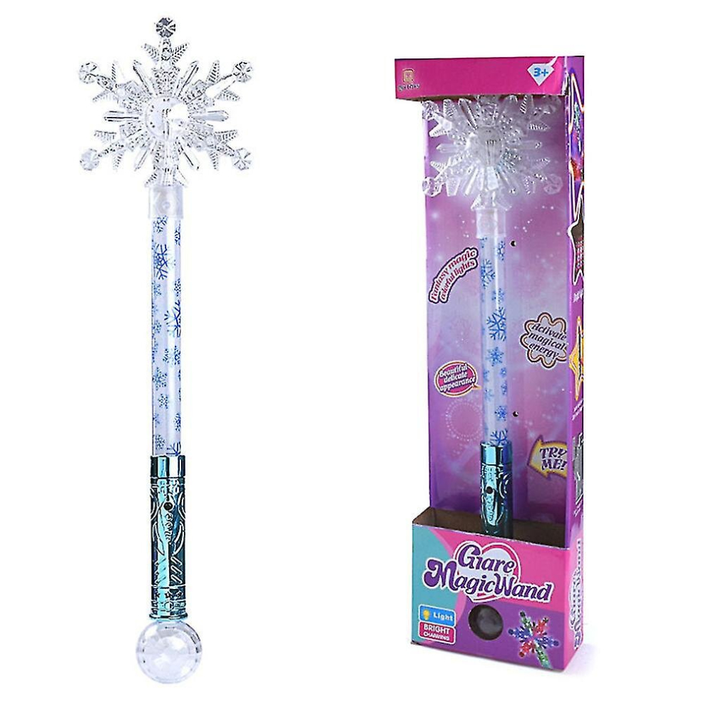 Snowflake Luminous Magical Wand Princess Cosplay Fairy Stick Glowing Magical Wand Not,Specified