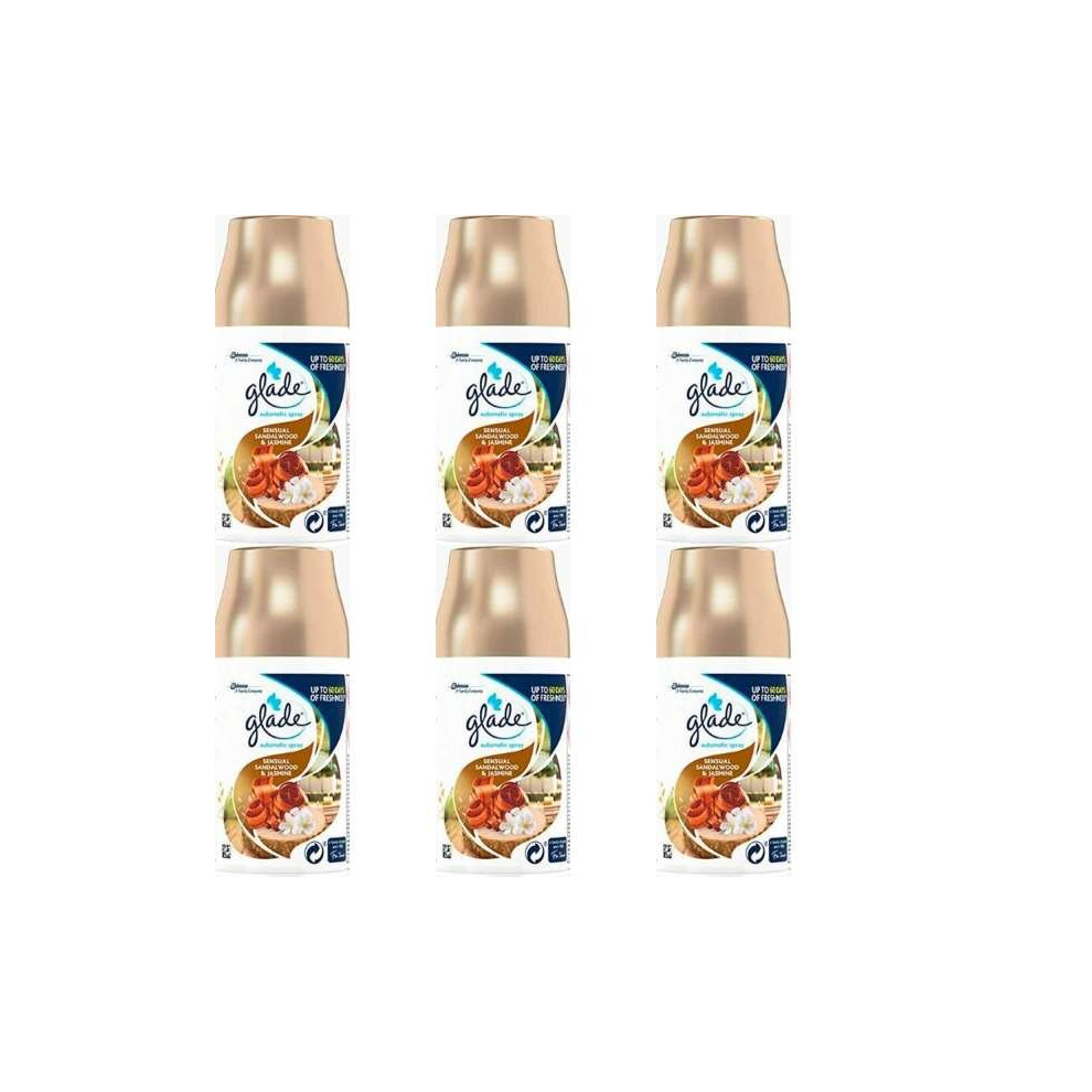 Glade Automatic Spray Refill Sandalwood & Jasmine Air Freshener 269ml (Pack of 6)