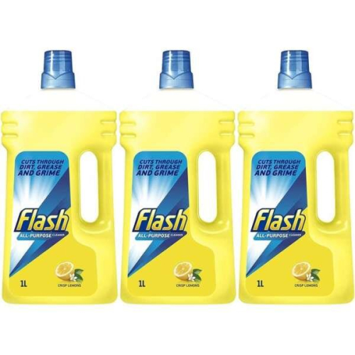 Flash Clean & Shine All Purpose Cleaner Lemon 1 Litre Bottle (Pack of 3