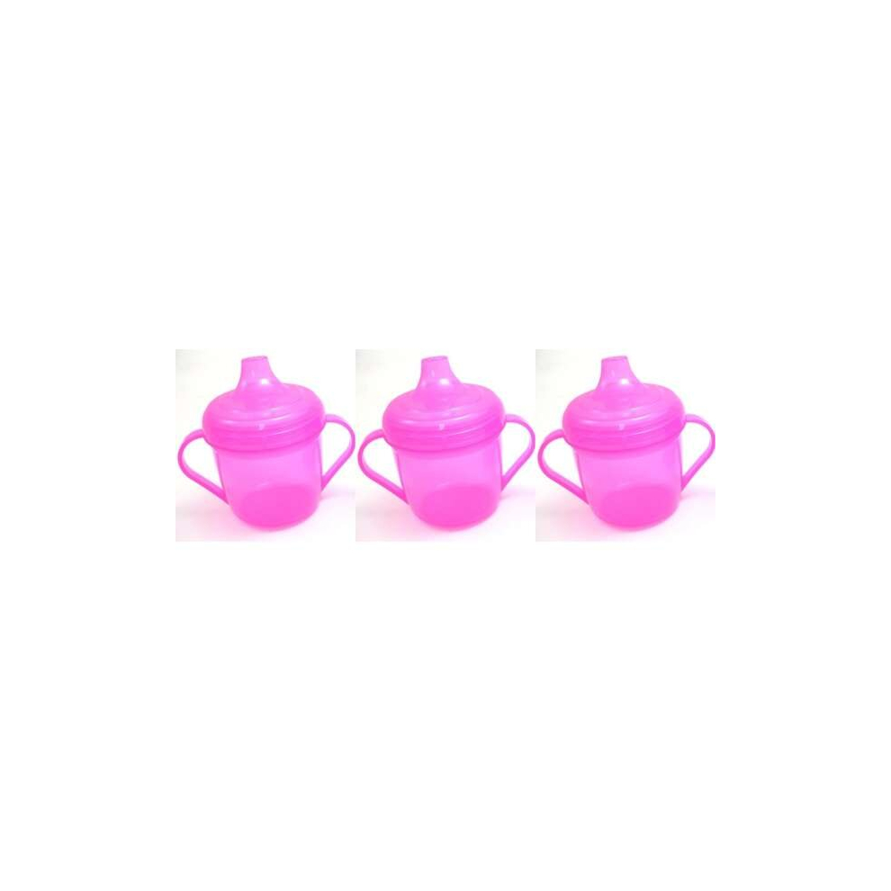 Griptight - Trainer Sippy Cup Easy Grip Handles 180ml Pink (Pack of 3)