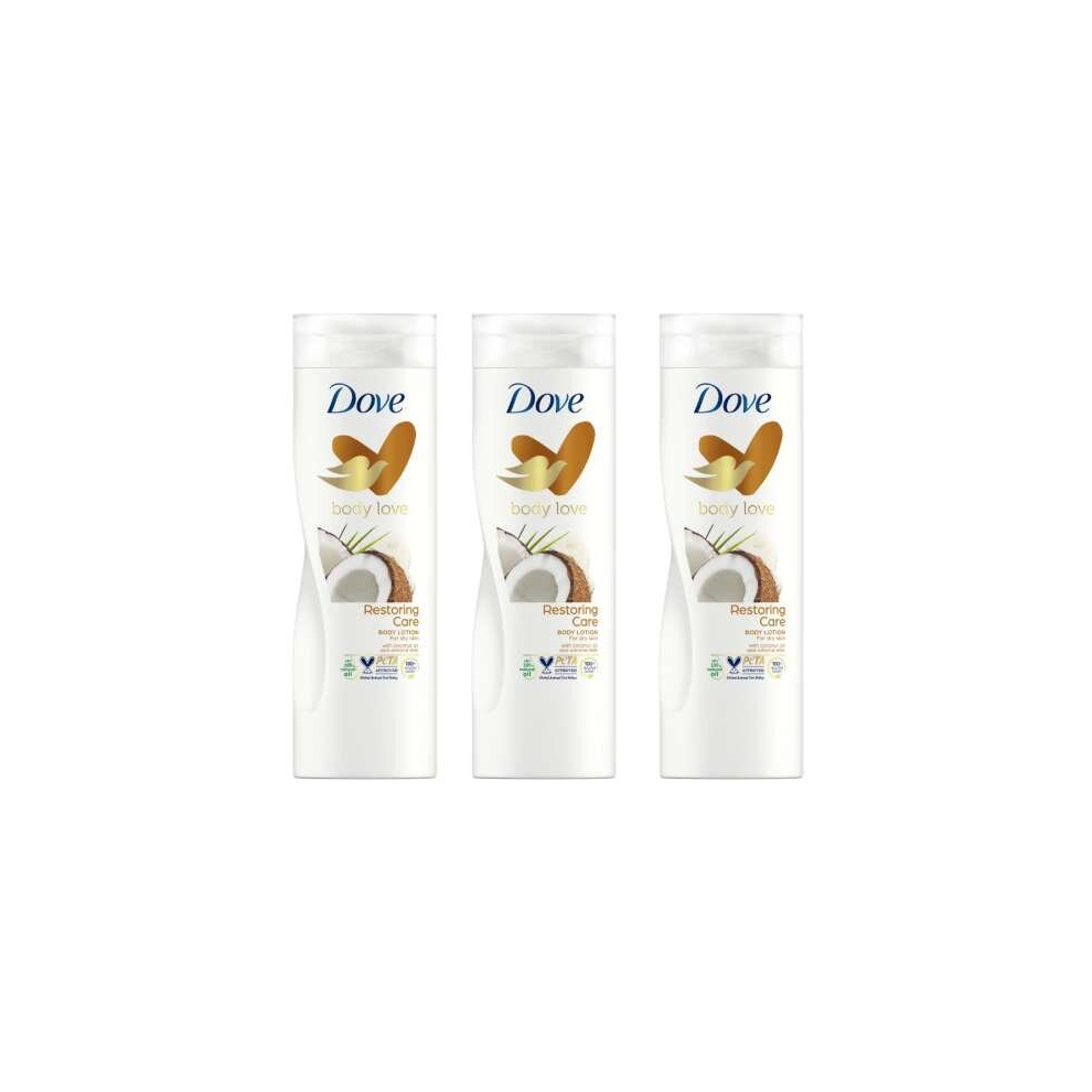 Dove Restoring Care Coconut Oil & Almond Milk Body Lotion 400ml (Pack of 3)