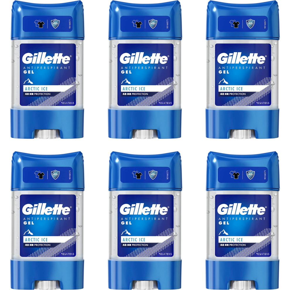 Gillette Clear Gel Arctic Ice Deodorant Stick 70ml (Pack of 6)