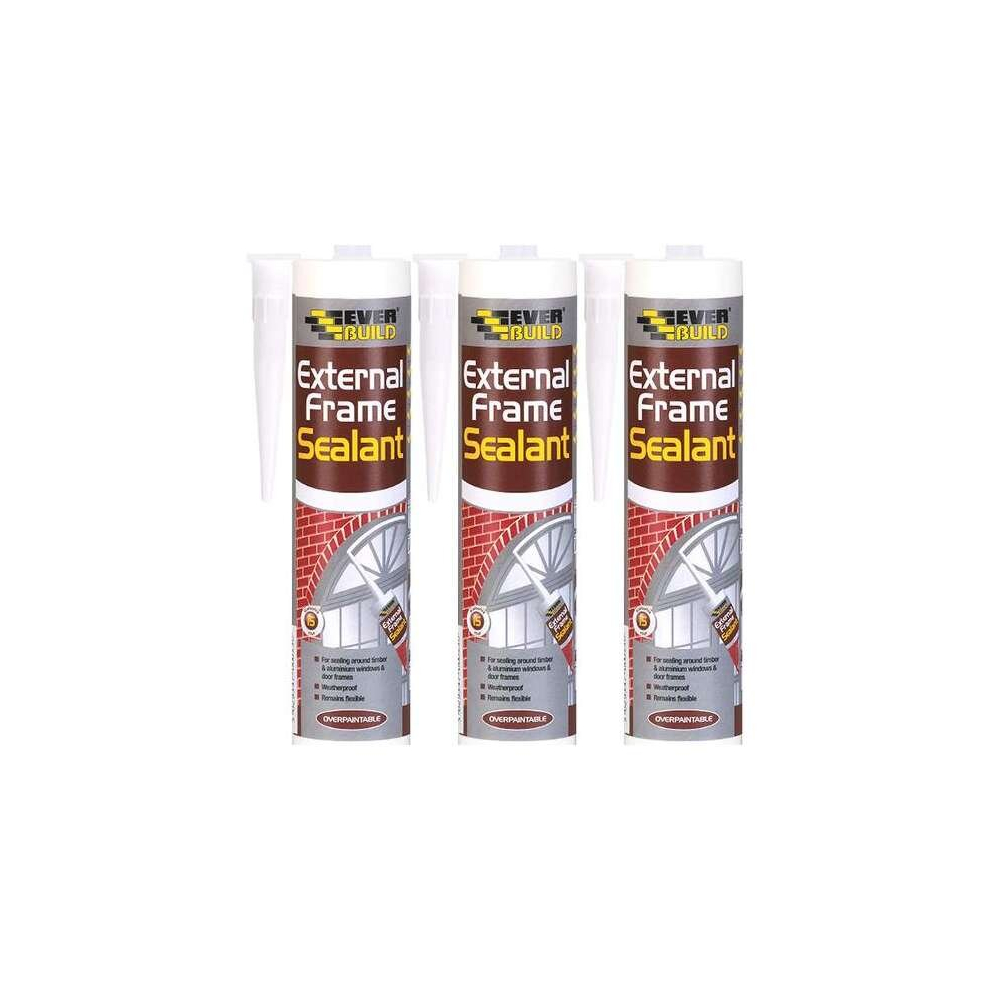 Everbuild Weather and Waterproof Acrylic Sealant, White, 290 ml
