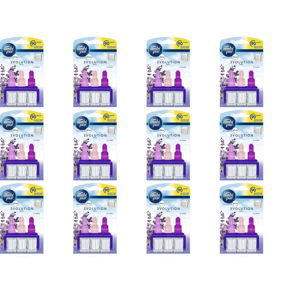 Febreze Ambi Pur 3Volution Plug In Refill Lavender, 20 ml (Pack of 12)