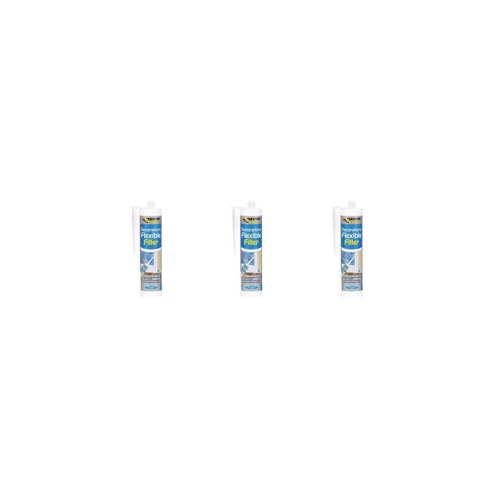 Everbuild Flexible Decorators Filler, White, 290 ml   FLEX (Pack of 3)