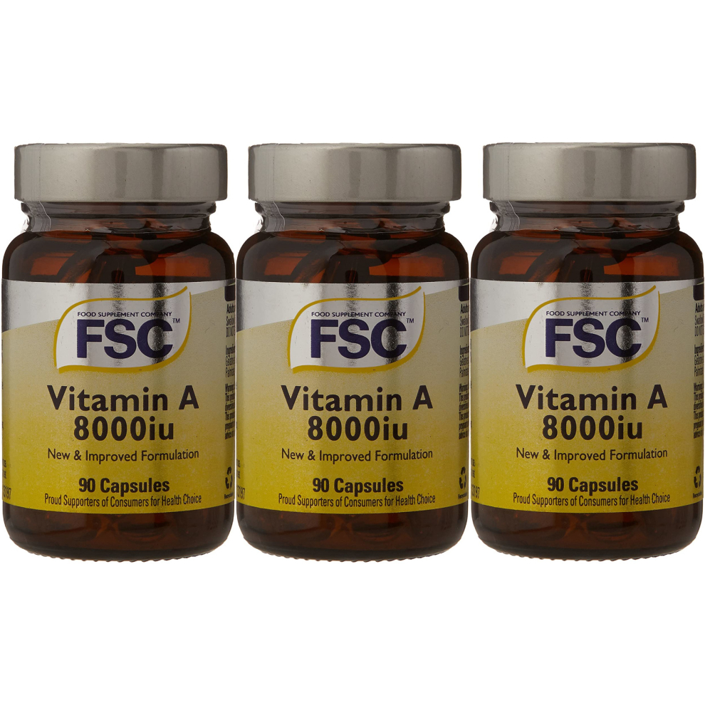 FSC 8000iu Vitamin A 90 Capsules (Pack of 3)