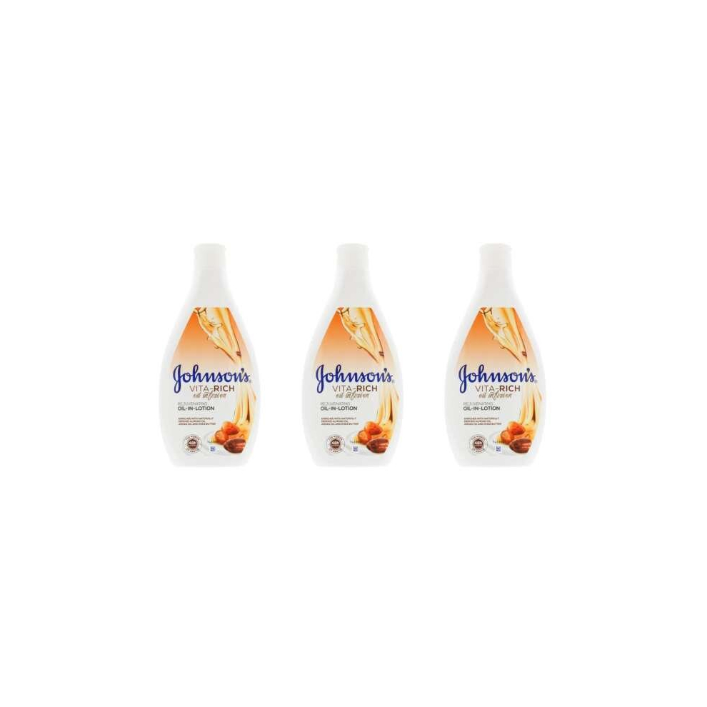 Johnsons vita rich oil infusion argan oil and shea butter 400ml (Pack of 3)