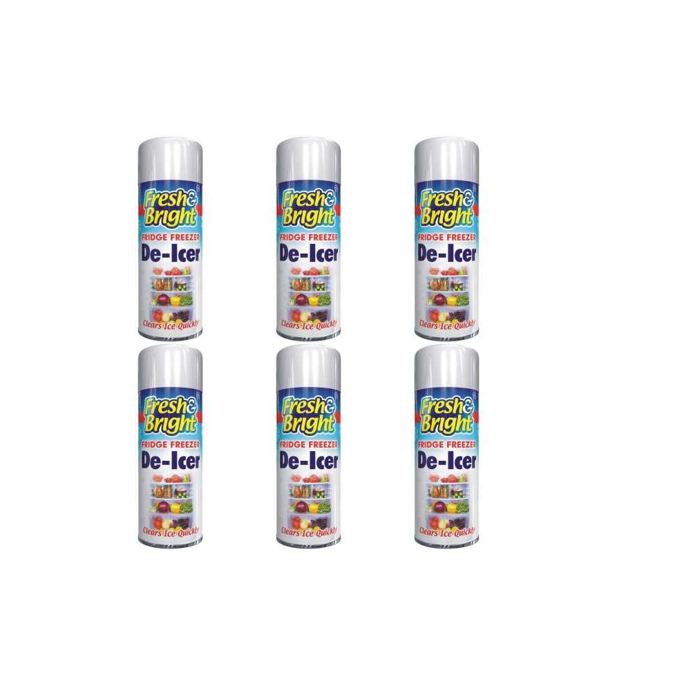 Fresh & Bright Fridge Freezer Anti-Bacterial & Quick De Icer Spray 200ml 1703 (Pack of 6)