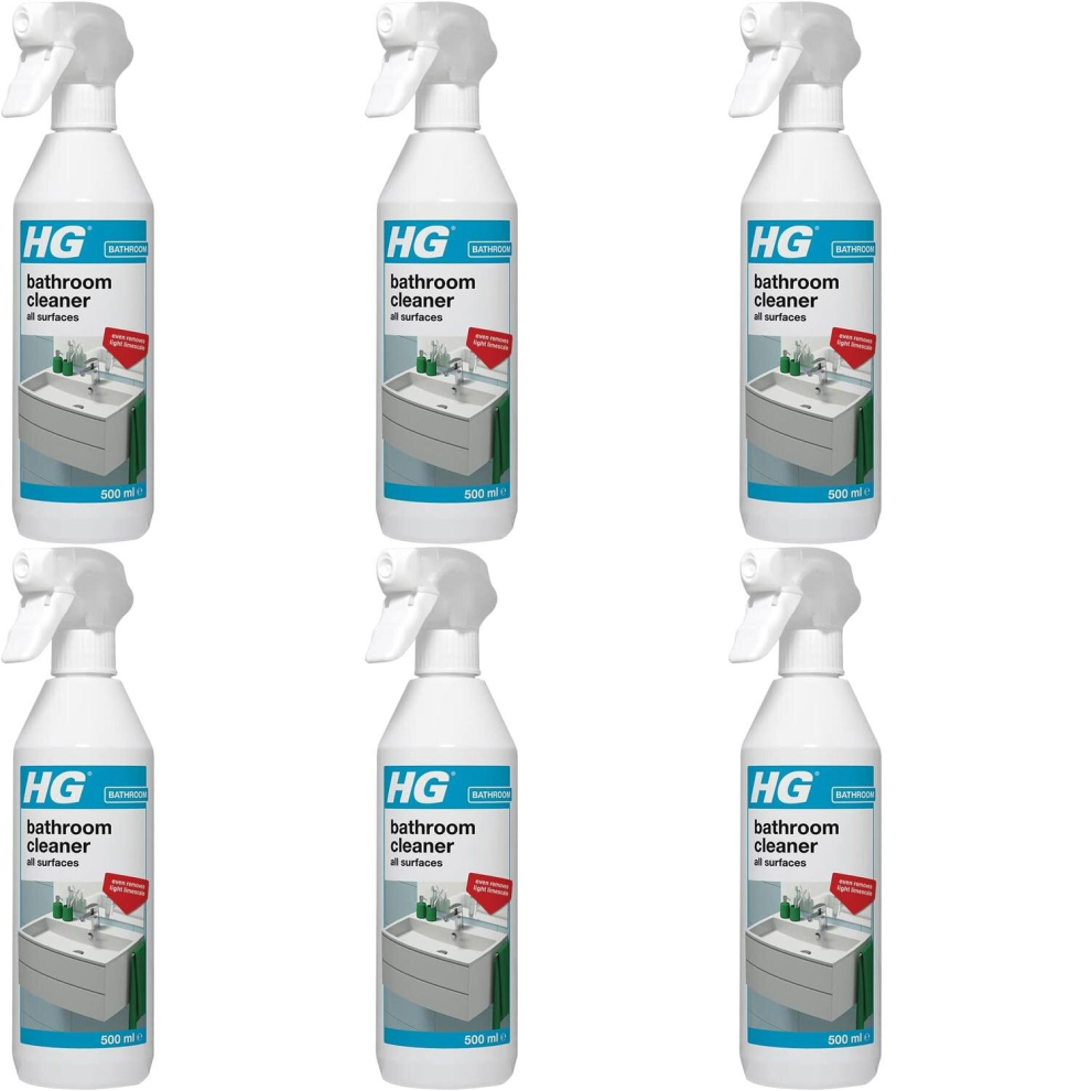 HG Bathroom Cleaner All Surfaces, 500ml Spray (147050106) (Pack of 6)