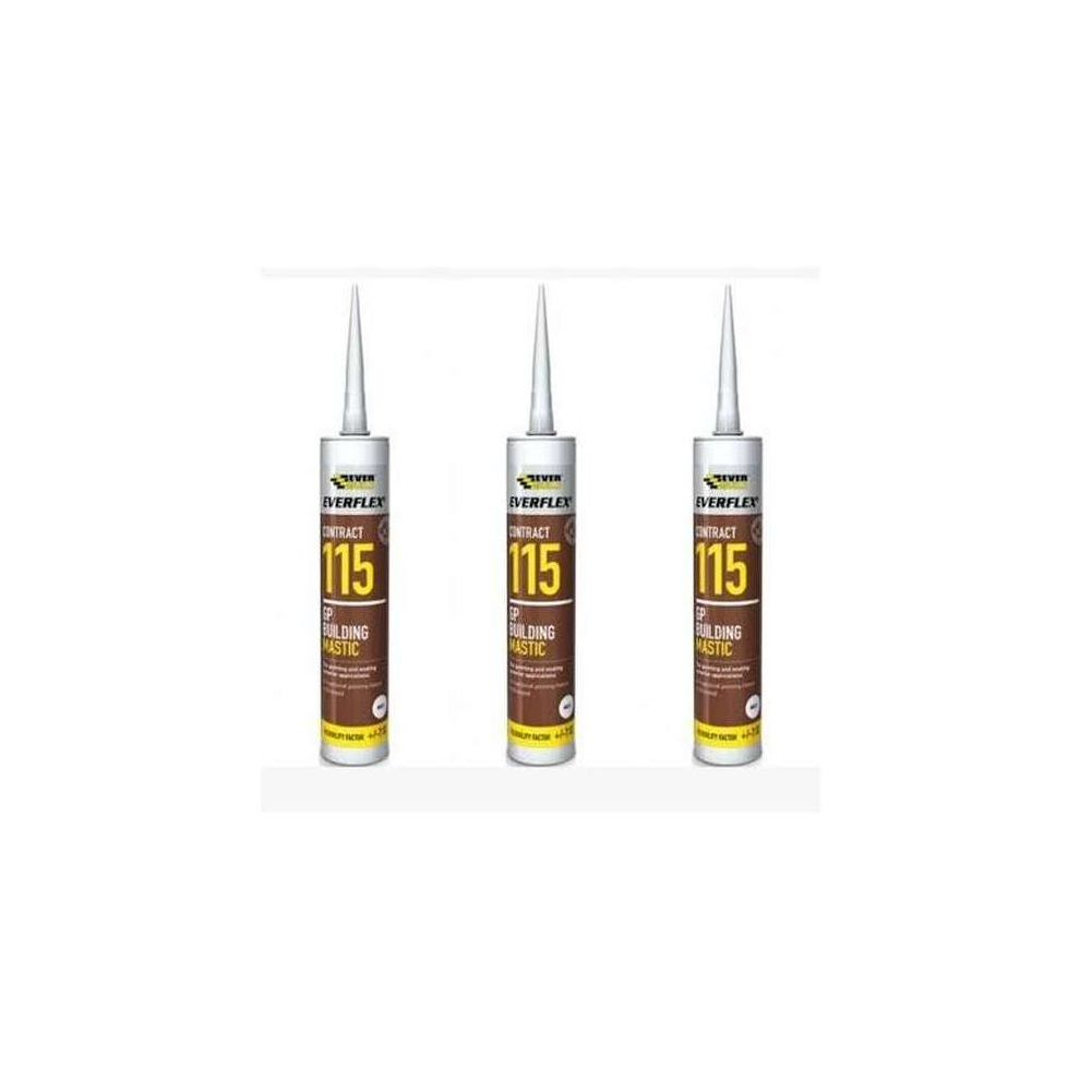 Everbuild Everflex 115 Contract GP Building Mastic, Brown, 285 ml  MASBN (Pack of 3)