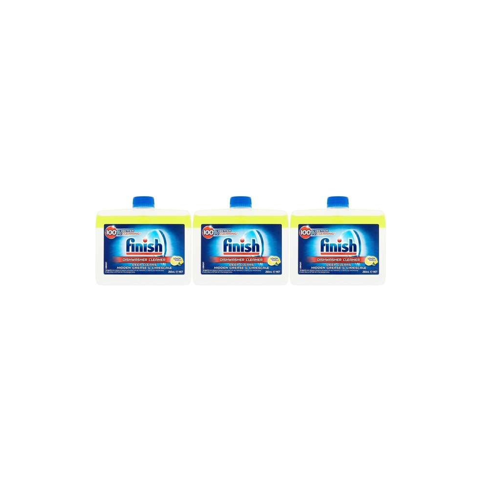 Finish Dishwasher Cleaner Lemon Sparkle 250ml (Pack of 3)