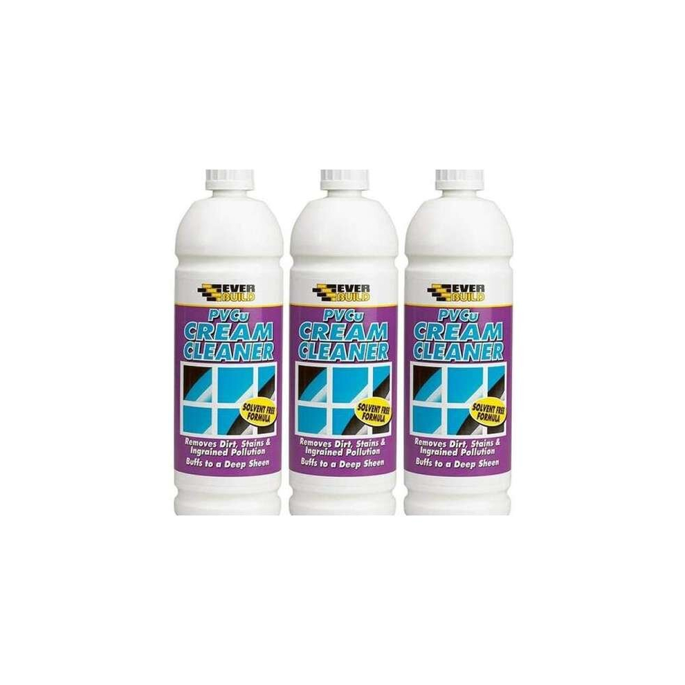 Everbuild PVCC1 PVCU Cream Cleaner 1L (Purple Bottle) PVCC1 (Pack of 3)