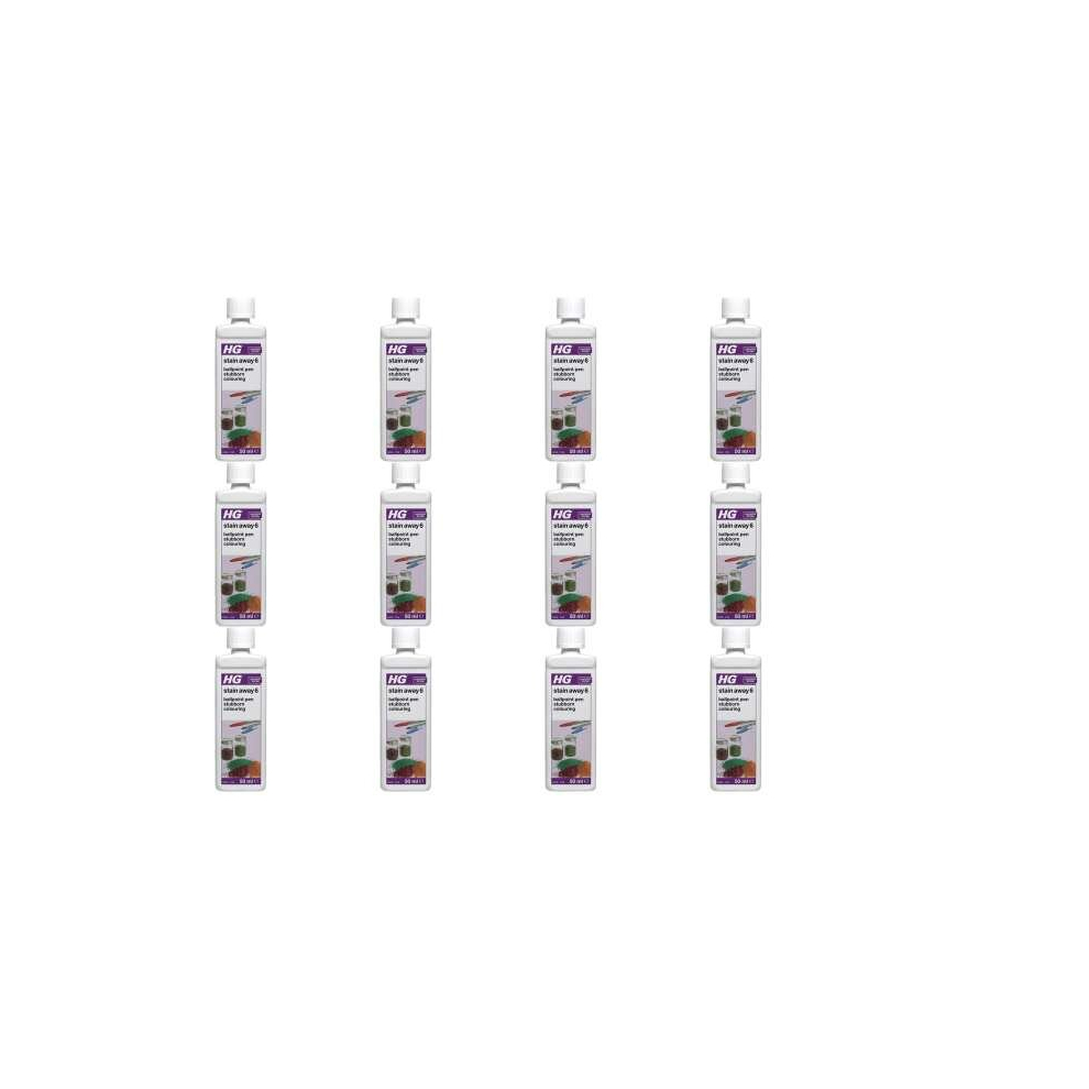 HG Stain Away 6, Removes Ballpoint Pen Ink, Stubborn Food & Colouring Marks, 50ml (425005106) (Pack of 12)