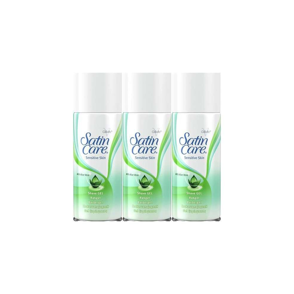 Gillette Satin Care Sensitive Skin Women's Shaving Gel, 75 ml (Pack of 3)