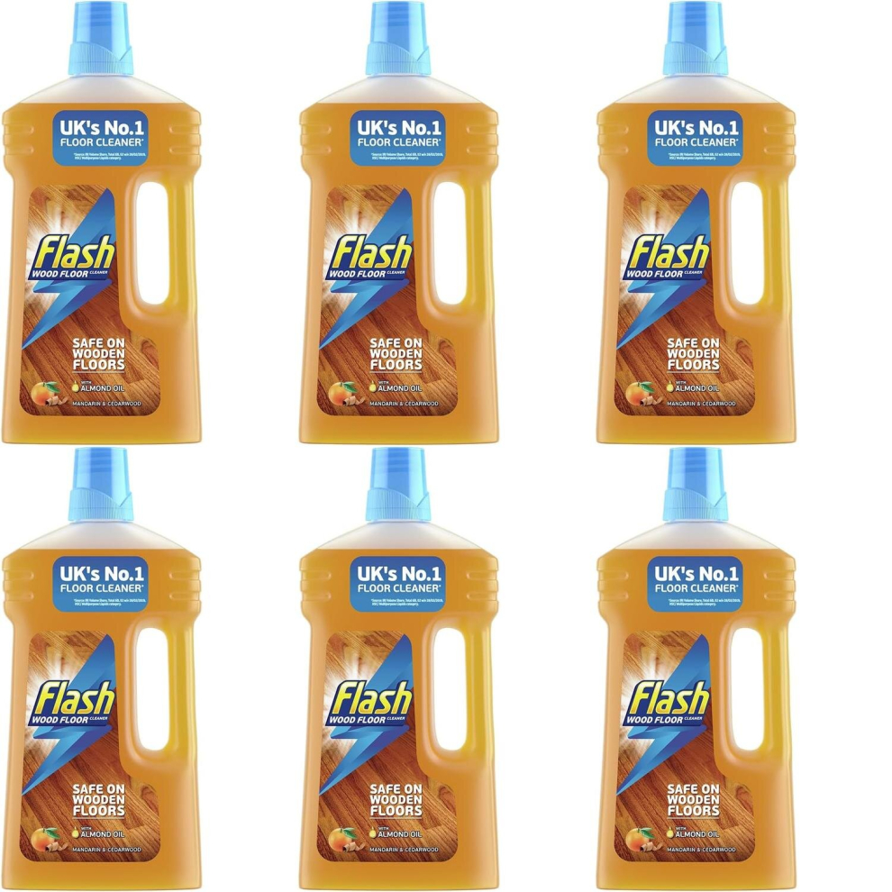 Flash All Purpose Liquid Cleaner, Mandarin and Cedarwood, 1L (Pack of 6)