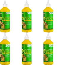 Everbuild 502 All Purpose Weatherproof Wood Adhesive Bottle 500 ml  WOOD05 (Pack of 6)